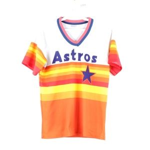 Vtg 70s Pro Knit Houston Astros Baseball Jersey